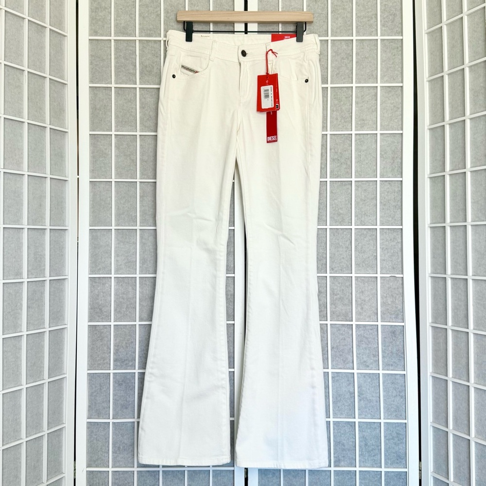 NWT Diesel white bootcut and flare jeans